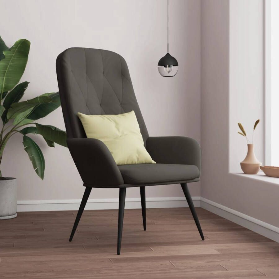 ForYou Prolenta Premium Relaxstoel fluweel donkergrijs- Fauteuil Fauteuils met armleuning Hoes stretch Relax Design