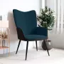 ForYou Prolenta Premium Relaxstoel fluweel en PVC blauw- Fauteuil Fauteuils met armleuning Hoes stretch Relax Design - Thumbnail 1