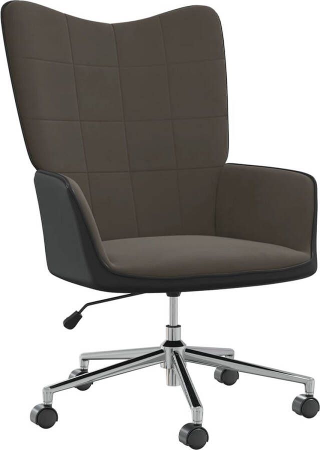 ForYou Prolenta Premium Relaxstoel fluweel en PVC donkergrijs- Fauteuil Fauteuils met armleuning Hoes stretch Relax Design