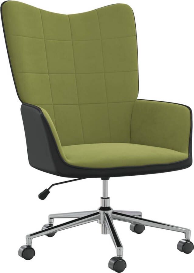 ForYou Prolenta Premium Relaxstoel fluweel en PVC lichtgroen- Fauteuil Fauteuils met armleuning Hoes stretch Relax Design