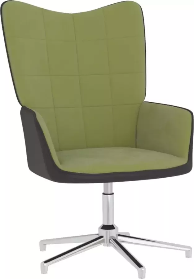 ForYou Prolenta Premium Relaxstoel fluweel en PVC lichtgroen- Fauteuil Fauteuils met armleuning Hoes stretch Relax Design