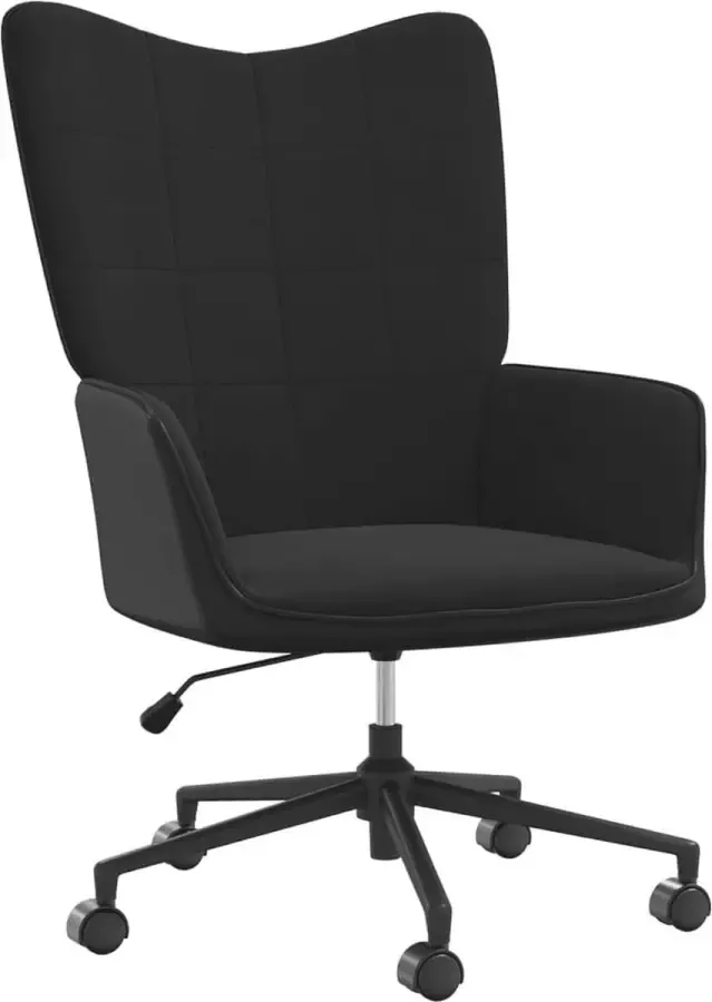 ForYou Prolenta Premium Relaxstoel fluweel en PVC zwart- Fauteuil Fauteuils met armleuning Hoes stretch Relax Design