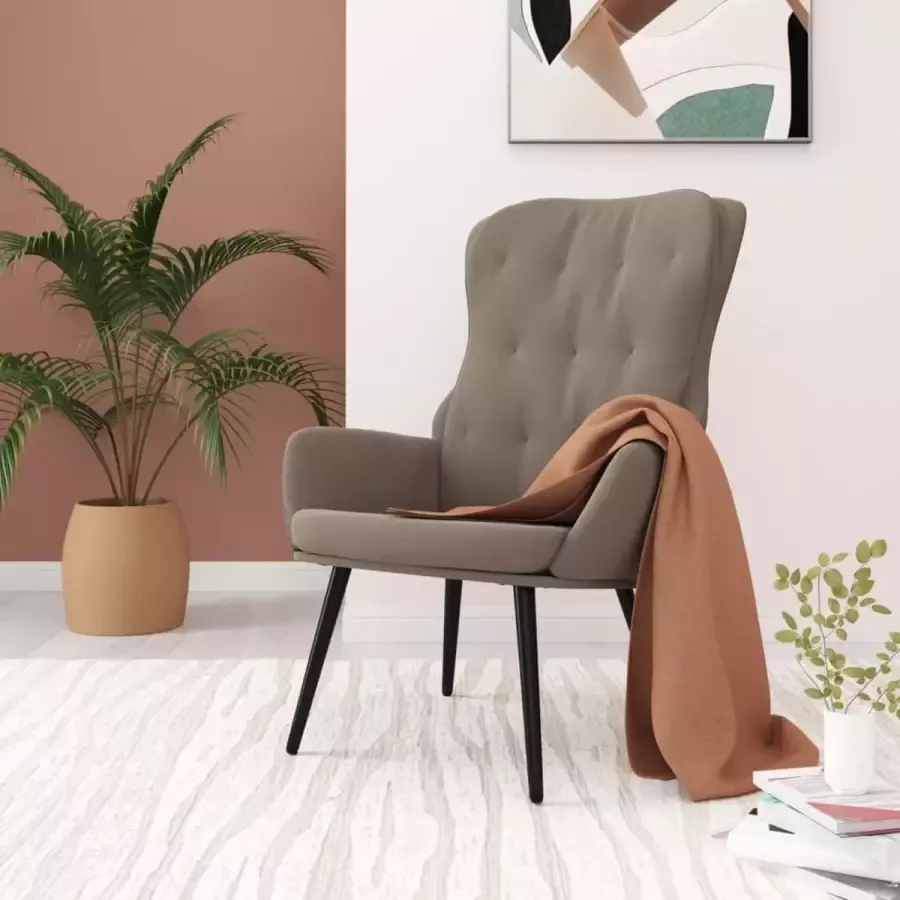ForYou Prolenta Premium Relaxstoel fluweel lichtgrijs- Fauteuil Fauteuils met armleuning Hoes stretch Relax Design