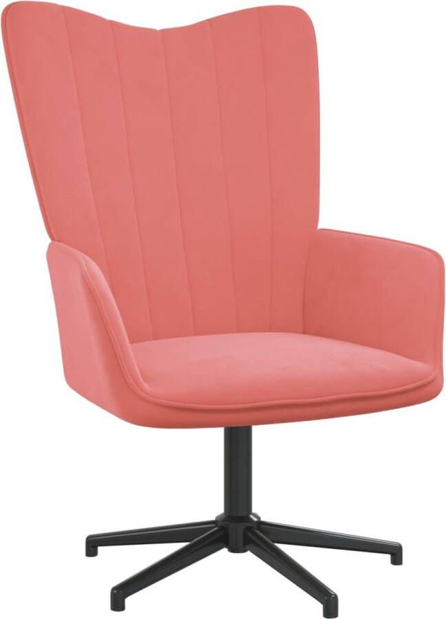 ForYou Prolenta Premium Relaxstoel fluweel roze- Fauteuil Fauteuils met armleuning Hoes stretch Relax Design