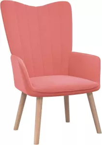 ForYou Prolenta Premium Relaxstoel fluweel roze- Fauteuil Fauteuils met armleuning Hoes stretch Relax Design