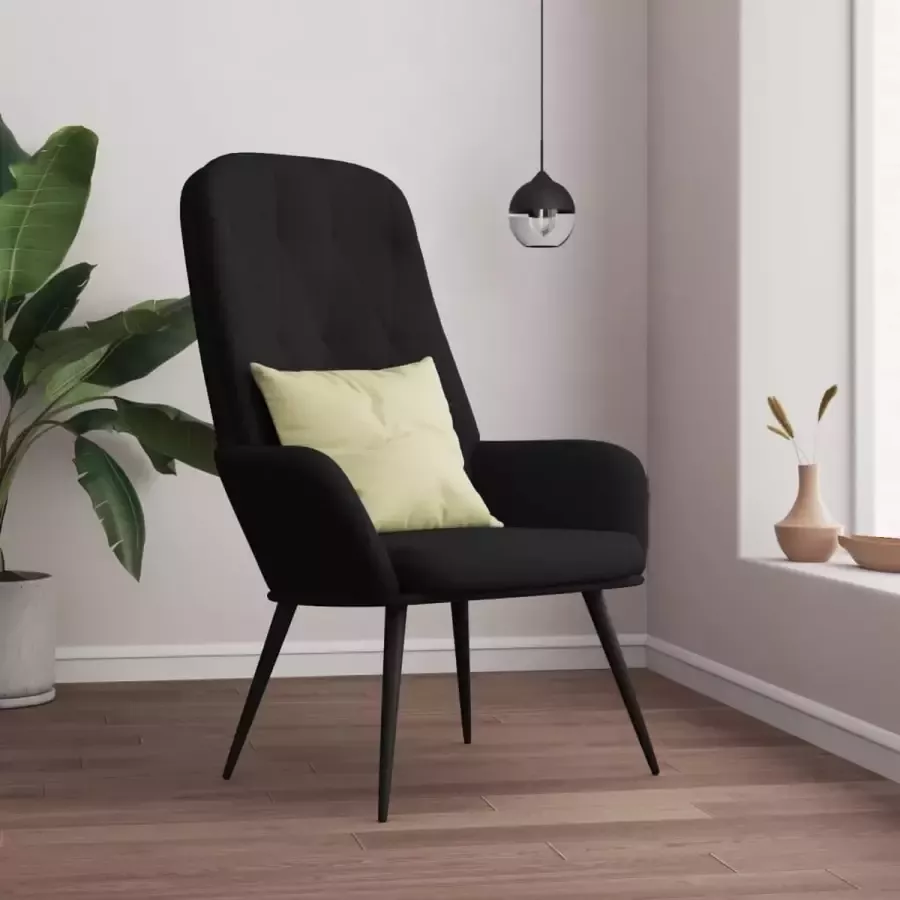 ForYou Prolenta Premium Relaxstoel fluweel zwart- Fauteuil Fauteuils met armleuning Hoes stretch Relax Design