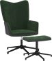 ForYou Prolenta Premium Relaxstoel met voetenbank fluweel en PVC donkergroen- Fauteuil Fauteuils met armleuning Hoes stretch Relax Design - Thumbnail 1