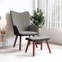 ForYou Prolenta Premium Relaxstoel met voetenbank fluweel en PVC lichtgrijs- Fauteuil Fauteuils met armleuning Hoes stretch Relax Design - Thumbnail 1