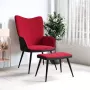 ForYou Prolenta Premium Relaxstoel met voetenbank fluweel en PVC wijnrood- Fauteuil Fauteuils met armleuning Hoes stretch Relax Design - Thumbnail 2