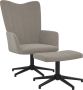 ForYou Prolenta Premium Relaxstoel met voetenbank fluweel lichtgrijs- Fauteuil Fauteuils met armleuning Hoes stretch Relax Design - Thumbnail 2