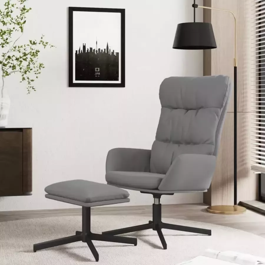 ForYou Prolenta Premium Relaxstoel met voetenbank kunstleer antracietgrijs- Fauteuil Fauteuils met armleuning Hoes stretch Relax Design