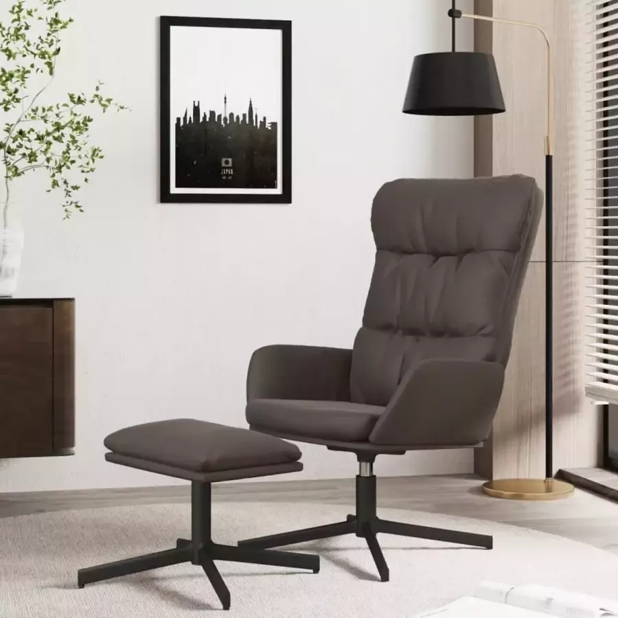 ForYou Prolenta Premium Relaxstoel met voetenbank kunstleer bruin- Fauteuil Fauteuils met armleuning Hoes stretch Relax Design