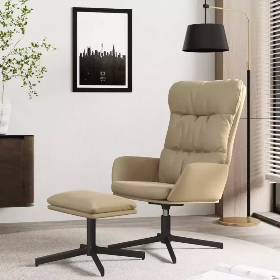 ForYou Prolenta Premium Relaxstoel met voetenbank kunstleer cappuccinokleurig- Fauteuil Fauteuils met armleuning Hoes stretch Relax Design