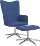 ForYou Prolenta Premium Relaxstoel met voetenbank stof blauw- Fauteuil Fauteuils met armleuning Hoes stretch Relax Design - Thumbnail 1