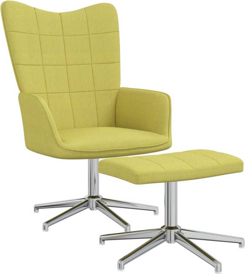 ForYou Prolenta Premium Relaxstoel met voetenbank stof groen- Fauteuil Fauteuils met armleuning Hoes stretch Relax Design