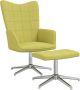 ForYou Prolenta Premium Relaxstoel met voetenbank stof groen- Fauteuil Fauteuils met armleuning Hoes stretch Relax Design - Thumbnail 1