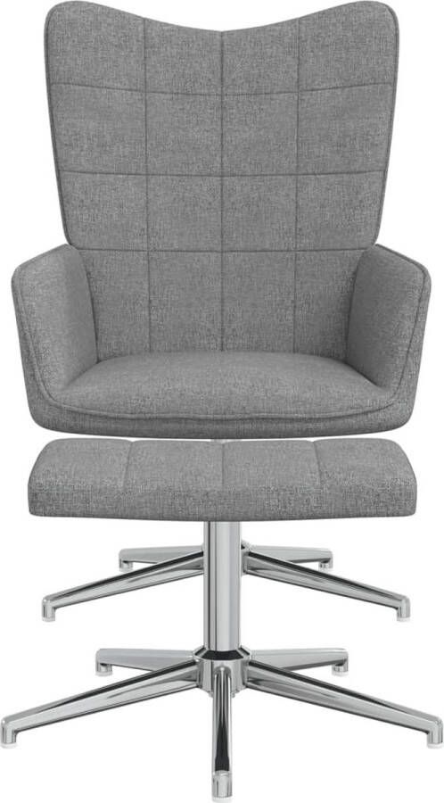 ForYou Prolenta Premium Relaxstoel met voetenbank stof lichtgrijs- Fauteuil Fauteuils met armleuning Hoes stretch Relax Design