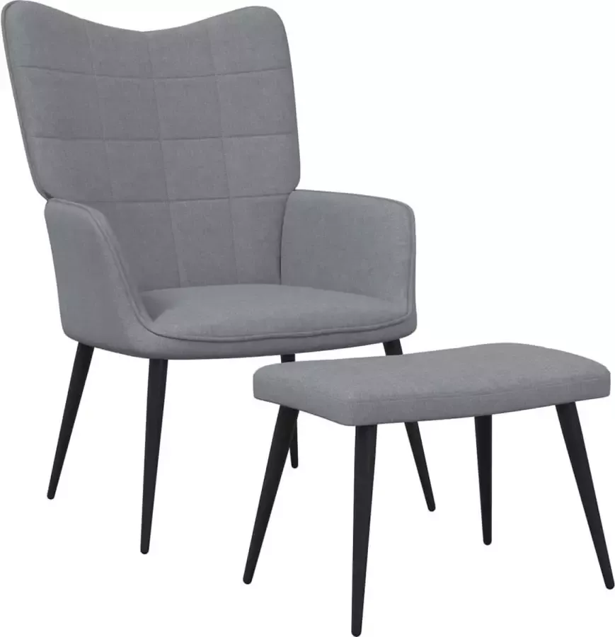 ForYou Prolenta Premium Relaxstoel met voetenbank stof lichtgrijs- Fauteuil Fauteuils met armleuning Hoes stretch Relax Design