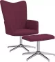 ForYou Prolenta Premium Relaxstoel met voetenbank stof paars- Fauteuil Fauteuils met armleuning Hoes stretch Relax Design - Thumbnail 1