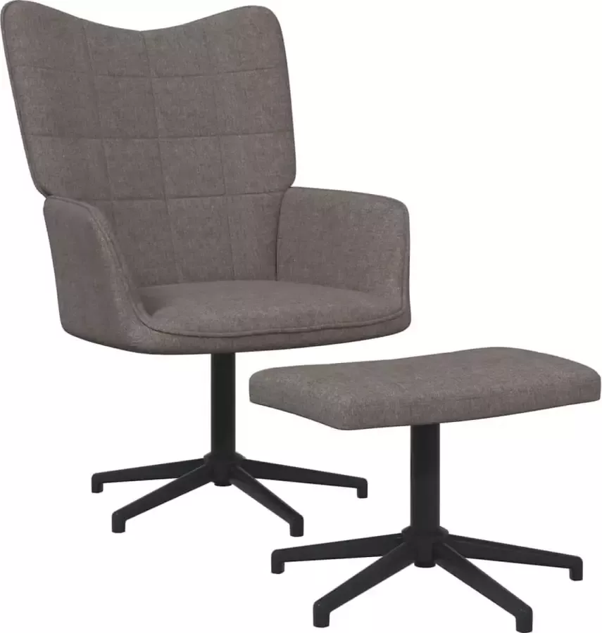 ForYou Prolenta Premium Relaxstoel met voetenbank stof taupe- Fauteuil Fauteuils met armleuning Hoes stretch Relax Design