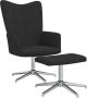 ForYou Prolenta Premium Relaxstoel met voetenbank stof zwart- Fauteuil Fauteuils met armleuning Hoes stretch Relax Design - Thumbnail 2