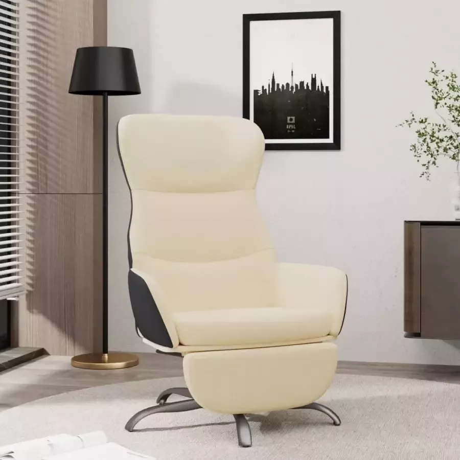 ForYou Prolenta Premium Relaxstoel met voetensteun stof crèmekleurig- Fauteuil Fauteuils met armleuning Hoes stretch Relax Design
