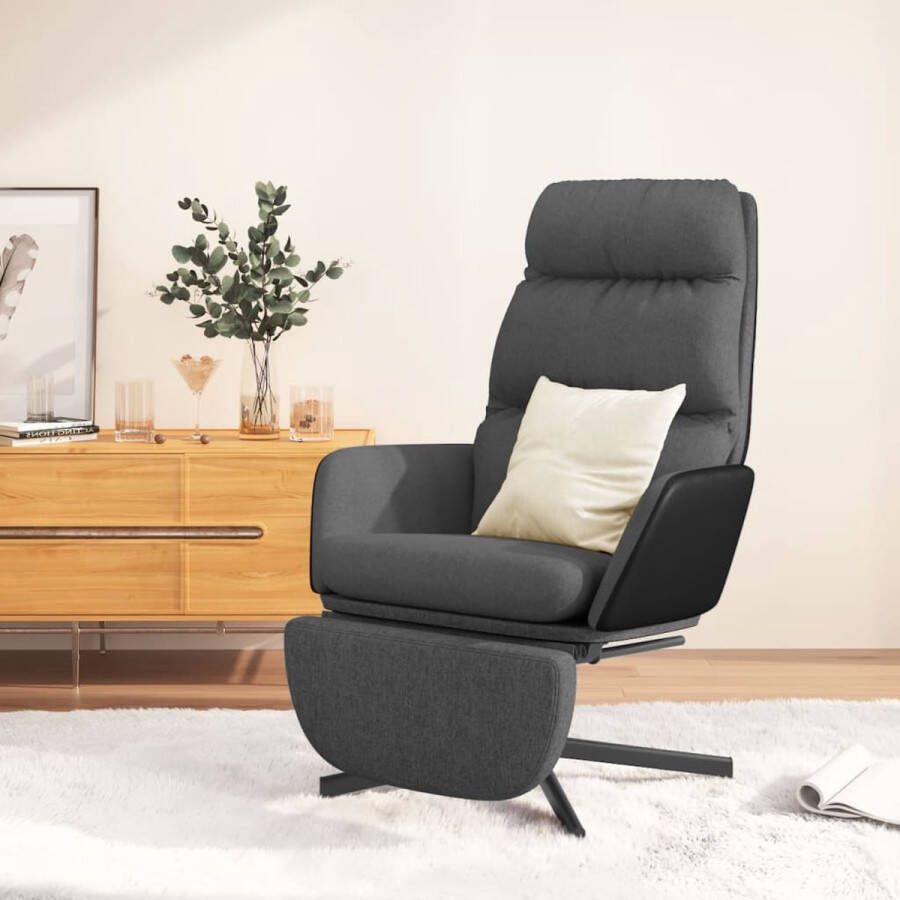 ForYou Prolenta Premium Relaxstoel met voetensteun stof donkergrijs- Fauteuil Fauteuils met armleuning Hoes stretch Relax Design