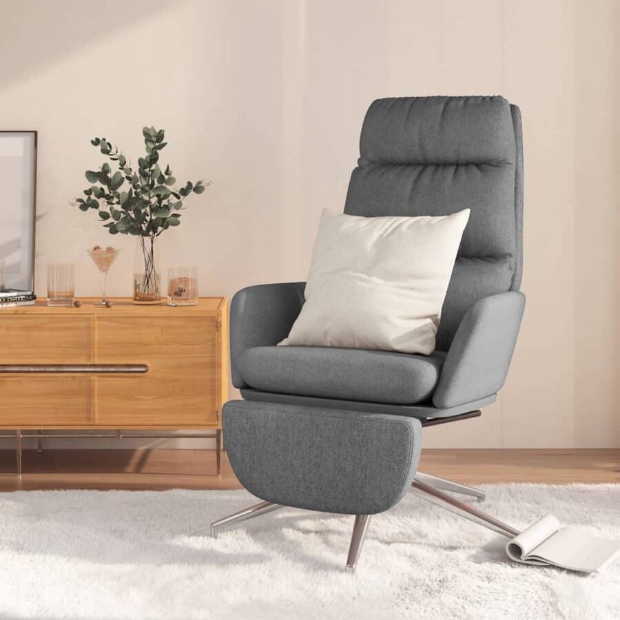 ForYou Prolenta Premium Relaxstoel met voetensteun stof lichtgrijs- Fauteuil Fauteuils met armleuning Hoes stretch Relax Design