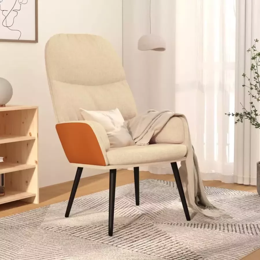 ForYou Prolenta Premium Relaxstoel stof crèmewit- Fauteuil Fauteuils met armleuning Hoes stretch Relax Design