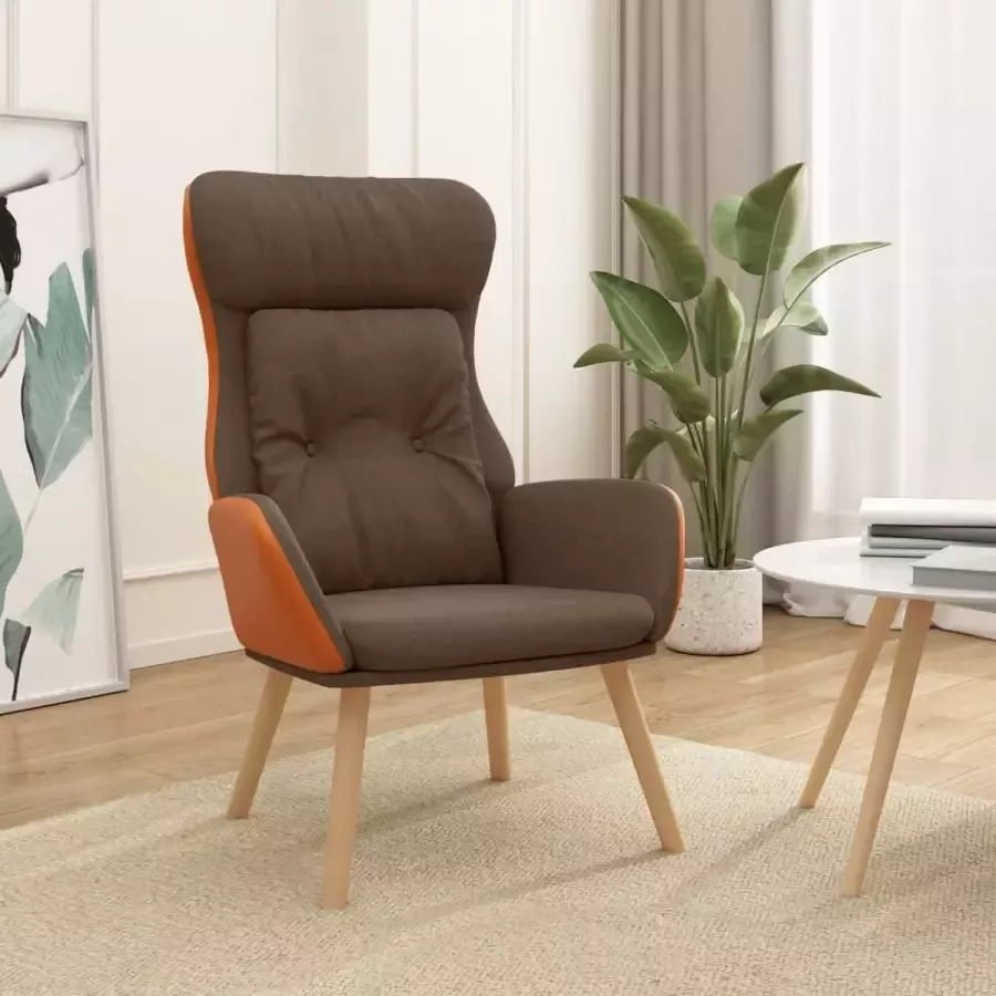 ForYou Prolenta Premium Relaxstoel stof en PVC bruin- Fauteuil Fauteuils met armleuning Hoes stretch Relax Design
