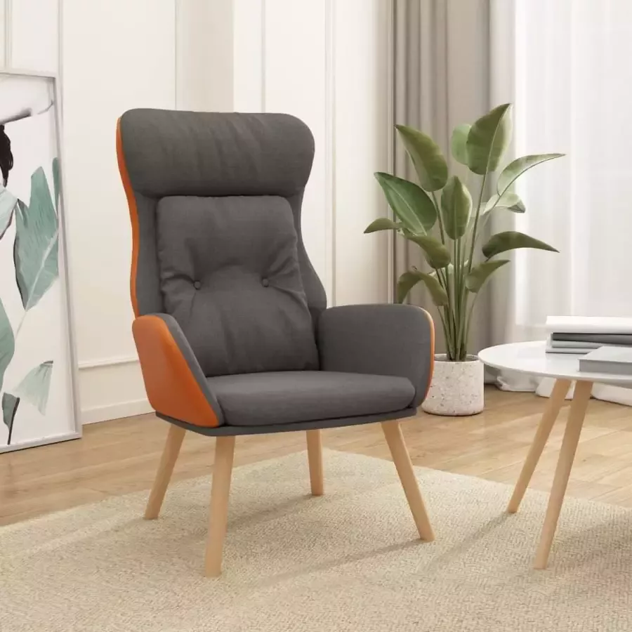 ForYou Prolenta Premium Relaxstoel stof en PVC donkergrijs- Fauteuil Fauteuils met armleuning Hoes stretch Relax Design