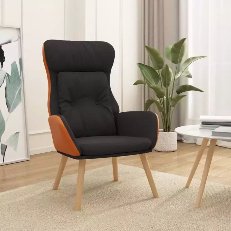 ForYou Prolenta Premium Relaxstoel stof en PVC zwart- Fauteuil Fauteuils met armleuning Hoes stretch Relax Design