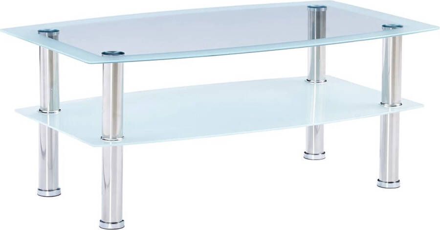 ForYou Prolenta Premium Salontafel 100x60x42 cm gehard glas wit