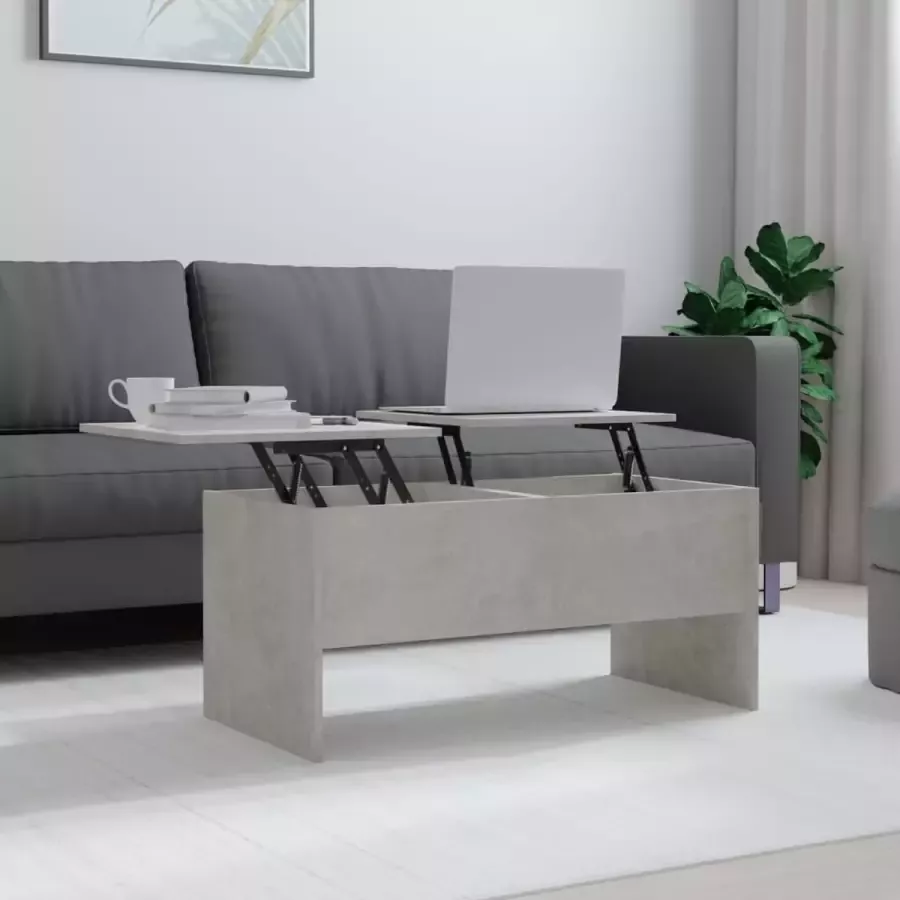 ForYou Prolenta Premium Salontafel 102x50 5x46 5 bewerkt hout betongrijs