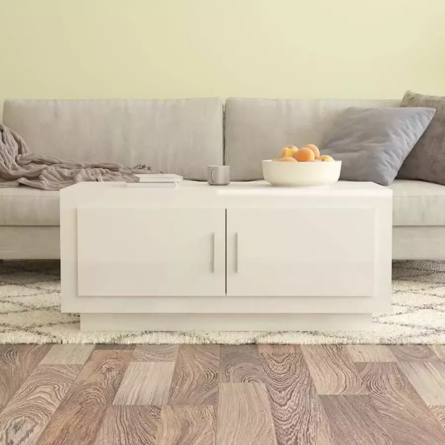 ForYou Prolenta Premium Salontafel 102x50x45 cm bewerkt hout hoogglans wit
