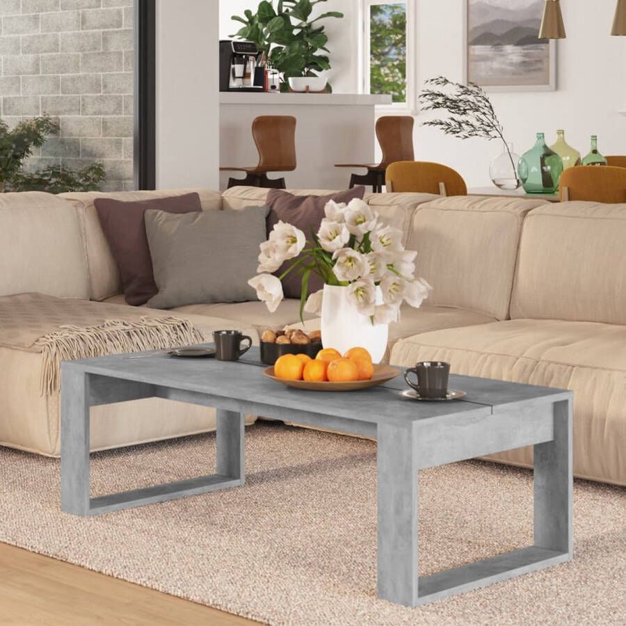 ForYou Prolenta Premium Salontafel 110x50x35 cm bewerkt hout betongrijs