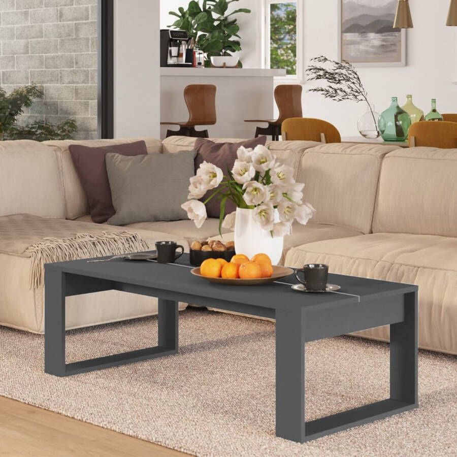 ForYou Prolenta Premium Salontafel 110x50x35 cm bewerkt hout grijs