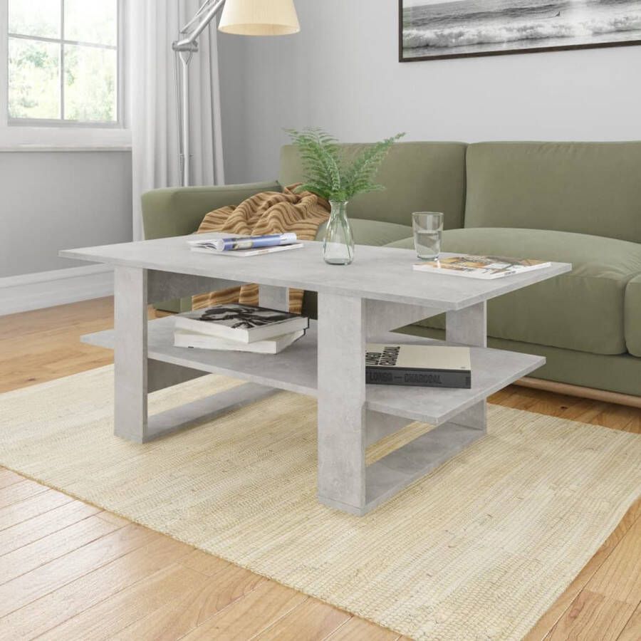 ForYou Prolenta Premium Salontafel 110x55x42 cm bewerkt hout betongrijs