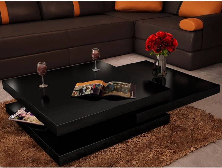 ForYou Prolenta Premium Salontafel met 3 lagen hoogglans zwart