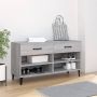 ForYou Prolenta Premium Schoenenkast 102x35x55 cm bewerkt hout grijs sonoma eikenkleur - Thumbnail 2