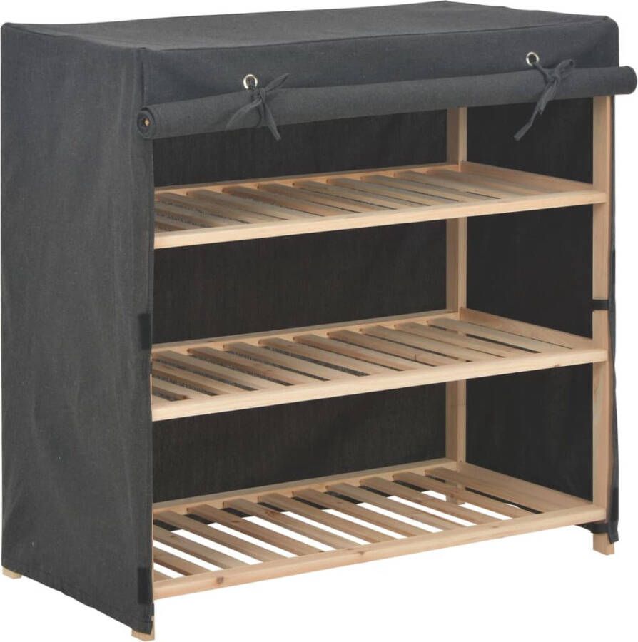 ForYou Prolenta Premium Schoenenkast met hoes 79x40x80 cm stof grijs