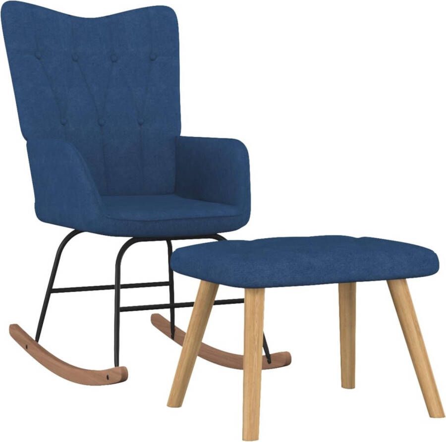 ForYou Prolenta Premium Schommelstoel met voetenbank stof blauw