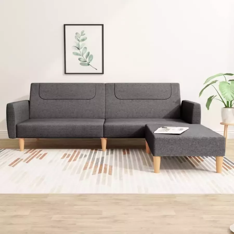 ForYou Prolenta Premium Slaapbank 2-zits met voetenbank stof donkergrijs - Foto 4
