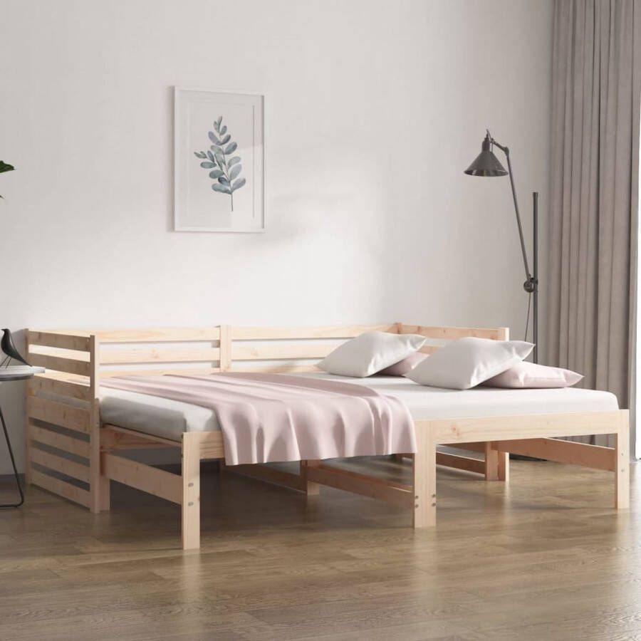 ForYou Prolenta Premium Slaapbank uitschuifbaar 2x(80x200) cm massief grenenhout - Foto 4