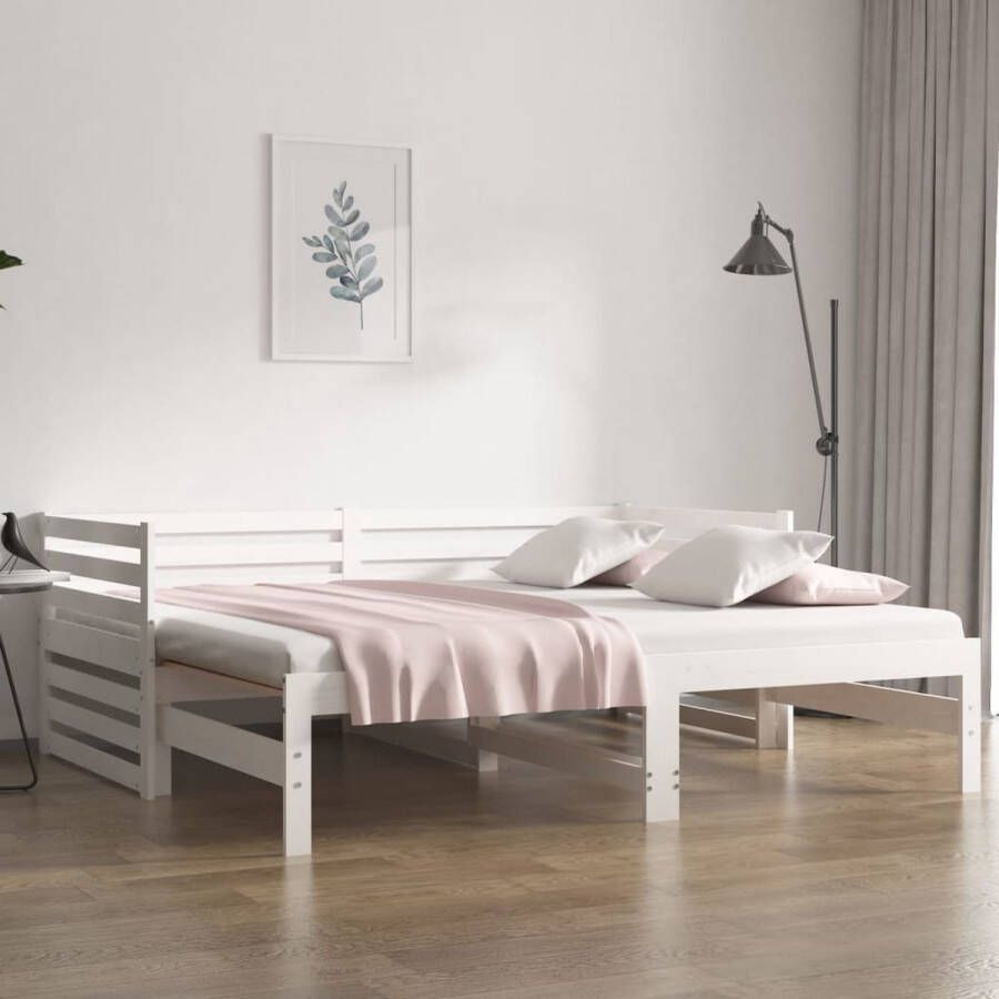 ForYou Prolenta Premium Slaapbank uitschuifbaar 2x(80x200) cm massief grenenhout wit