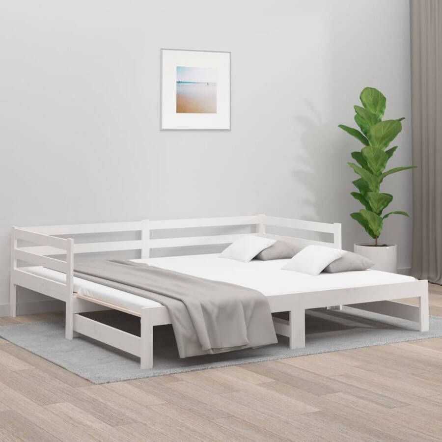 ForYou Prolenta Premium Slaapbank uitschuifbaar 2x(80x200) cm massief grenenhout wit
