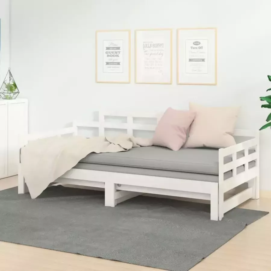 ForYou Prolenta Premium Slaapbank uitschuifbaar massief grenenhout wit 2x(80x200) cm