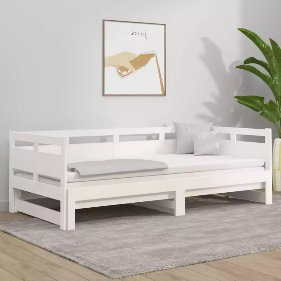 ForYou Prolenta Premium Slaapbank uitschuifbaar massief grenenhout wit 2x(80x200) cm