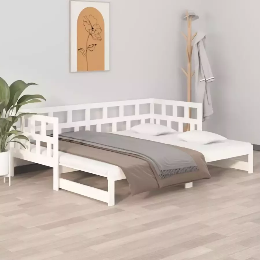 ForYou Prolenta Premium Slaapbank uitschuifbaar massief grenenhout wit 2x(90x190) cm
