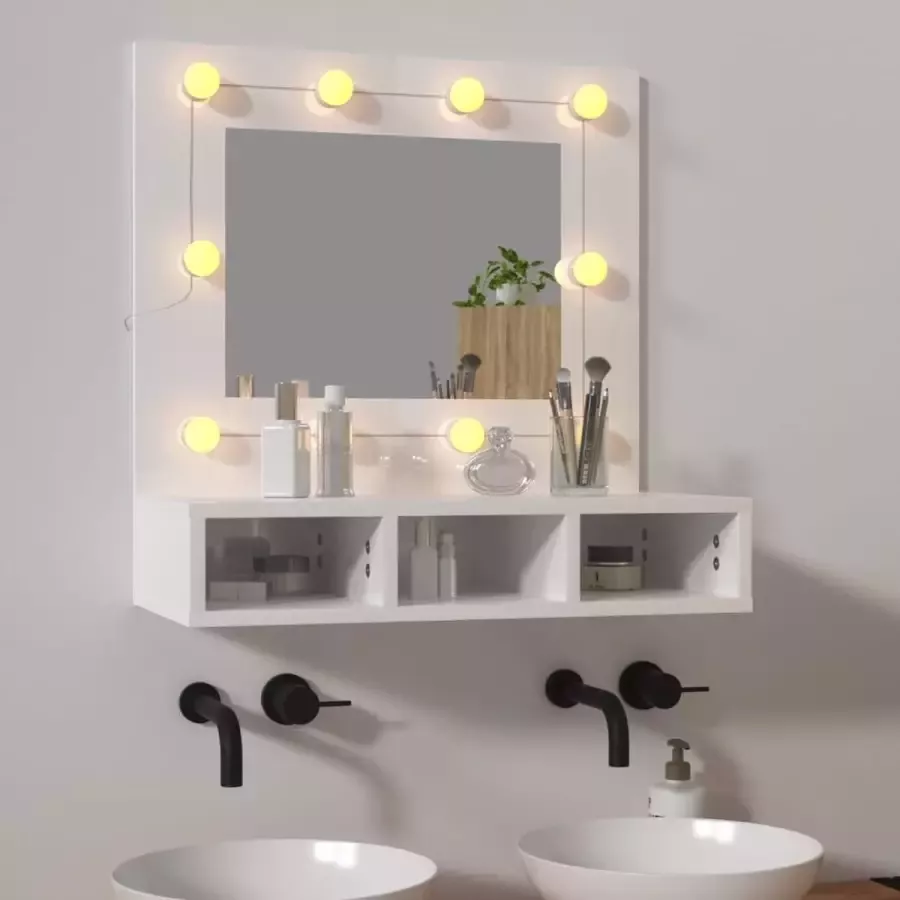 ForYou Prolenta Premium Spiegelkast met LED-verlichting 60x31 5x62 cm hoogglans wit